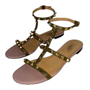 Valentino Rockstud Single-Wrap Gladiator Sandals size 38.5
